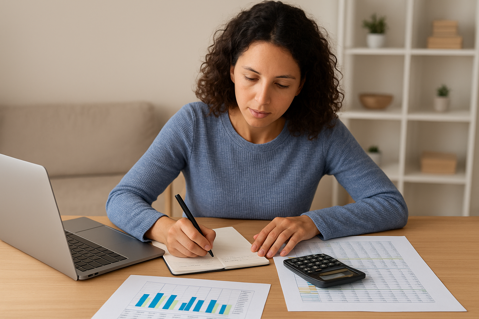 Mulher-organizando-financas-pessoais Como Controlar Seus Gastos e Fazer Seu Salário Render.