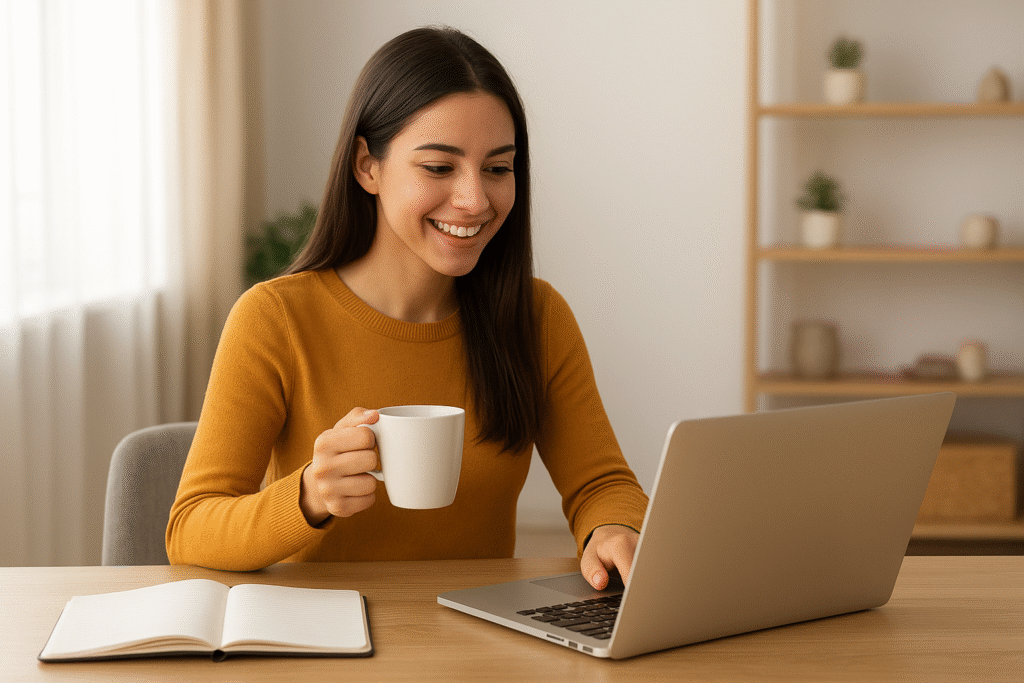 Mulher-trabalhando-com-cafe-e-laptop-1024x683 Negócios Lucrativos para Começar com Pouco Dinheiro: